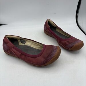 Keen Shoes Womens Size 8.5 Flats Ballet Slip On Rivington Ballerina CNX Dark Red
